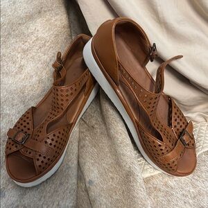 Brown Leather Sandals- LAmour Des Pieds size 8.5